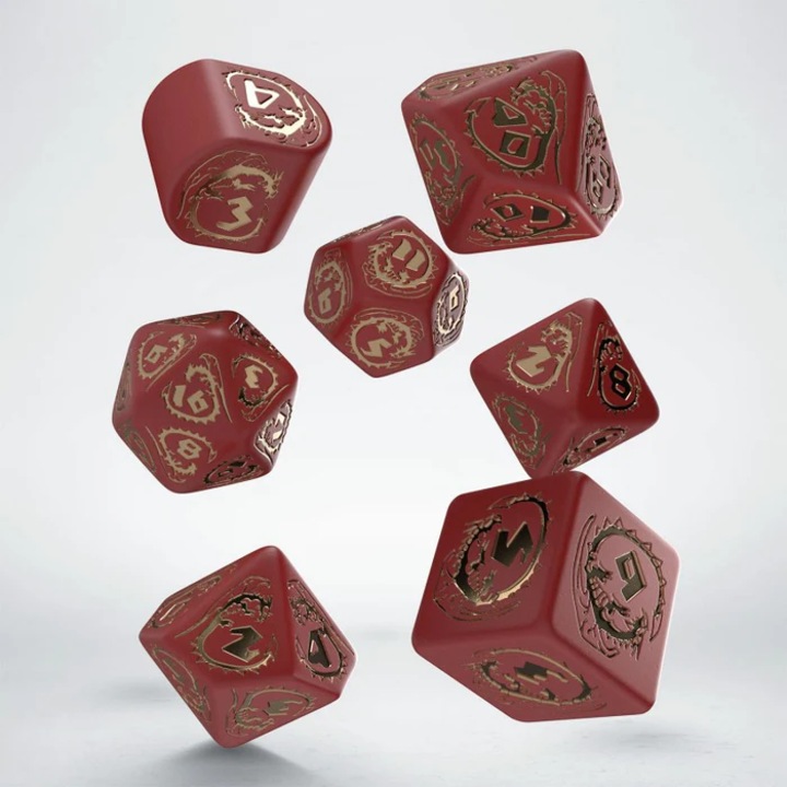 Set de zaruri, Dragons Modern Dice Set: Ruby