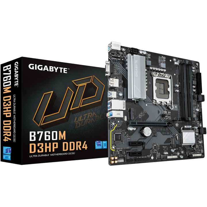 Alaplap GIGABYTE B760M D3HP DDR4, LGA1700 aljzat, mATX