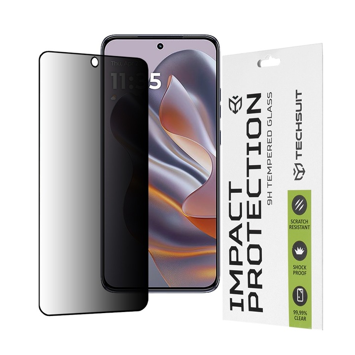 Folie Motorola Edge 50 Neo / Motorola ThinkPhone 25 telefonhoz - Techsuit 111D Privacy Full Glue - fekete