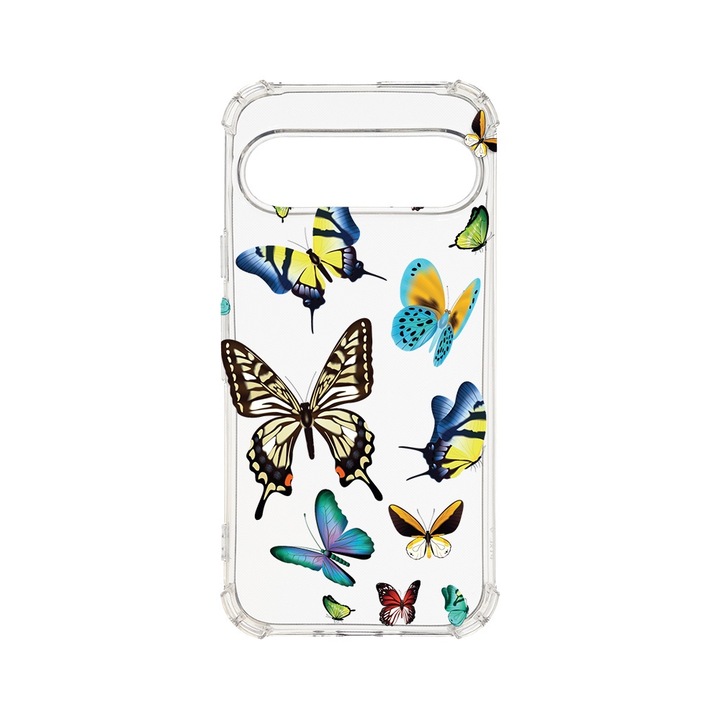 Husa pentru Google Pixel 9 / Pixel 9 Pro, BestCase® Anti Shock 1.5MM, Beautiful Color Butterflies, Air Cushion Technology, Protectie camera, ecran si colturi, AS 992