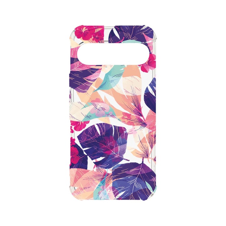 Husa pentru Google Pixel 9 / Pixel 9 Pro, BestCase® Anti Shock 1.5MM, Tropical Flowers, Air Cushion Technology, Protectie camera, ecran si colturi, AS 71