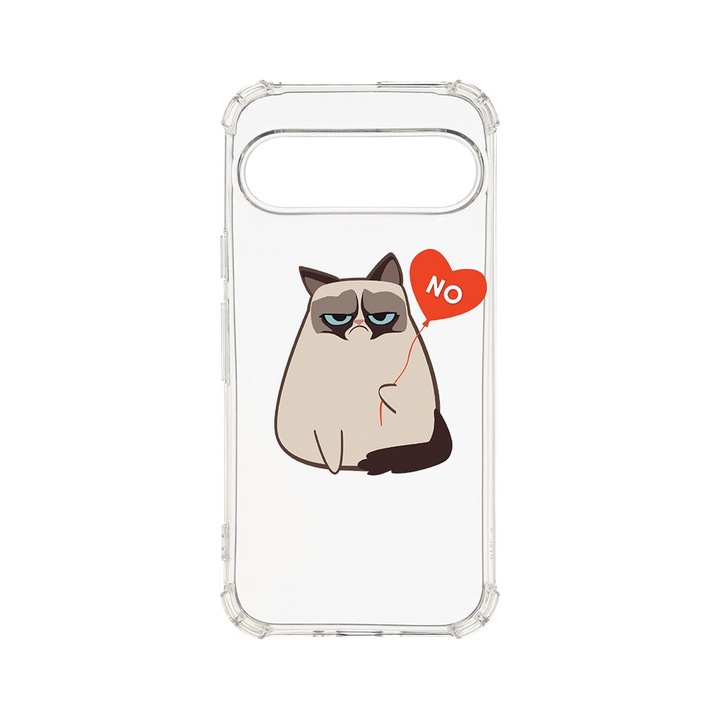 Husa pentru Google Pixel 9 / Pixel 9 Pro, BestCase® Anti Shock 1.5MM, Meme - Grumpy Says No, Air Cushion Technology, Protectie camera, ecran si colturi, AS 657