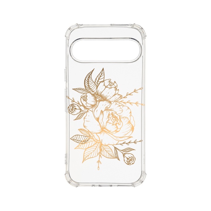 Husa pentru Google Pixel 9 / Pixel 9 Pro, BestCase® Anti Shock 1.5MM, Golden Rose, Air Cushion Technology, Protectie camera, ecran si colturi, AS 989