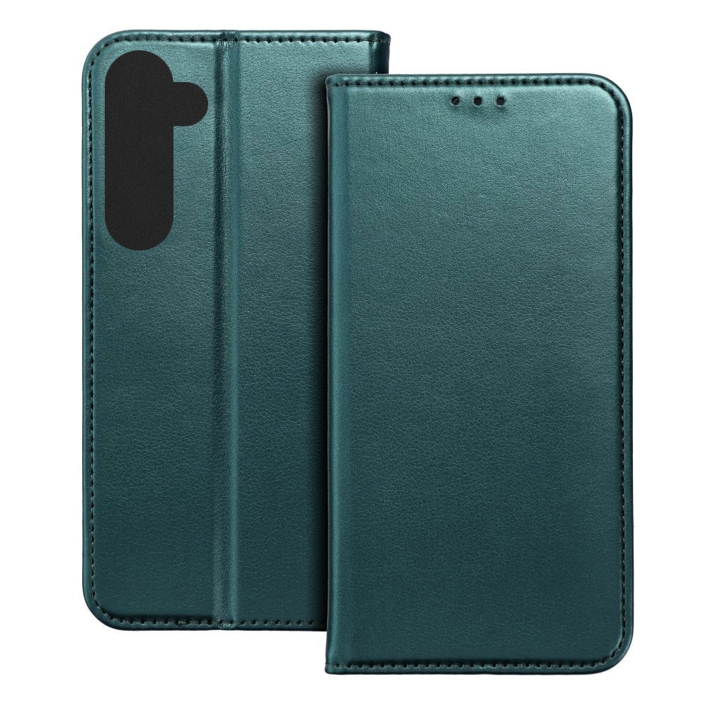 Husa pentru Samsung Galaxy A16 (4G / 5G), Piele ecologica, Premium PU Leather Book, Buzunar card, Inchidere magnetica, Functie stand / suport, Decupaj difuzor apeluri, Acoperire completa 360 de grade, Protectie fata-spate, Tip carte, Verde inchis