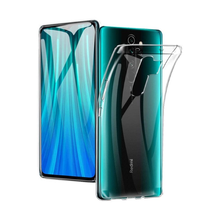 Защитно покритие Mat-Tech, съвместимо с Xiaomi Redmi Note 8 Pro, Anti-shock, 2MM, Прецизни изрези, Устойчивост на удар, Повдигнати ръбове за защита на екрана, Прозрачен