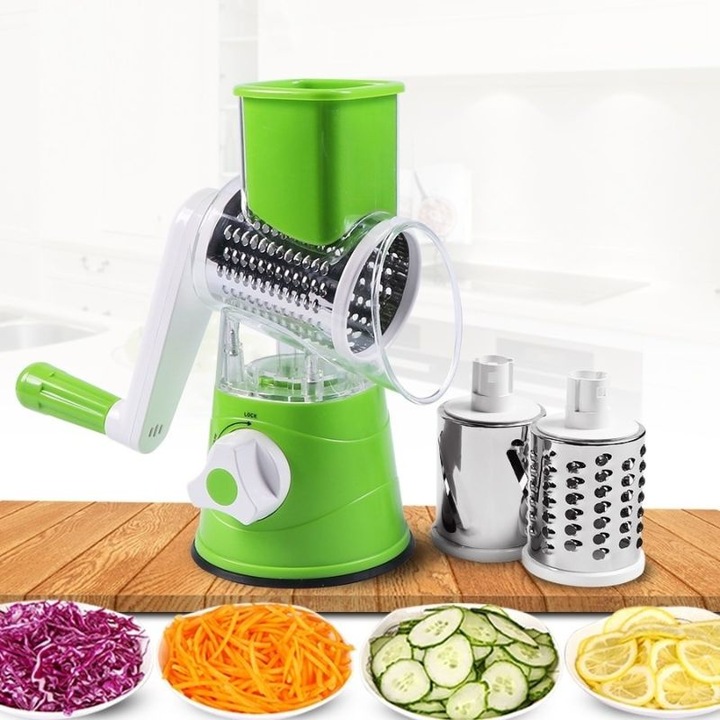 Многофункционално ренде Grater Pro - зеленчуци, плодове, 3 въртящи се остриета от инокс