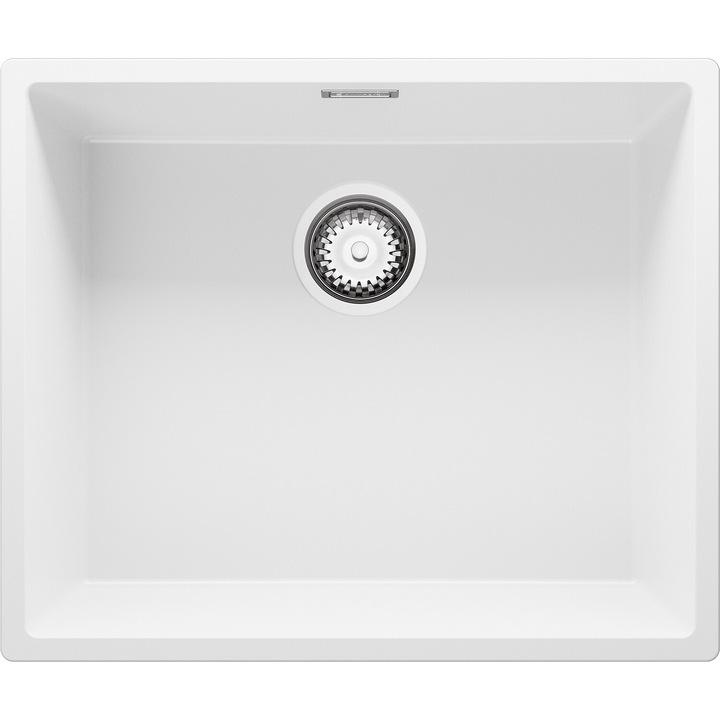 Chiuveta sub blat 56x47cm, Chiuveta 1 Cuva + Sifon, Pentru dulap de 60cm, Londra Primagran Alb