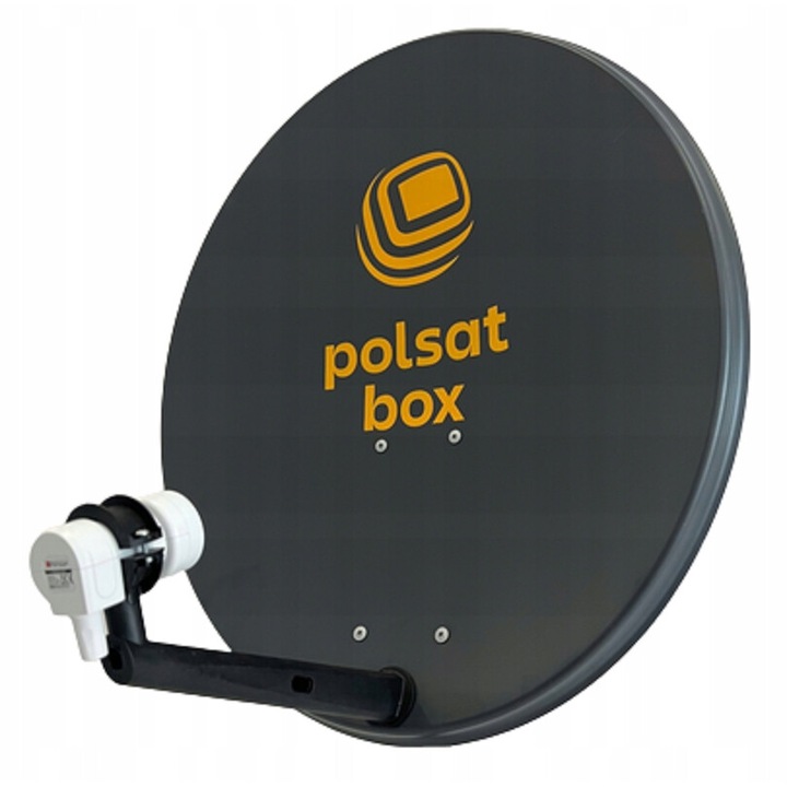 Antena satelitara 70cm, CARDSPLITTER, cu conector Quad, neagra, set