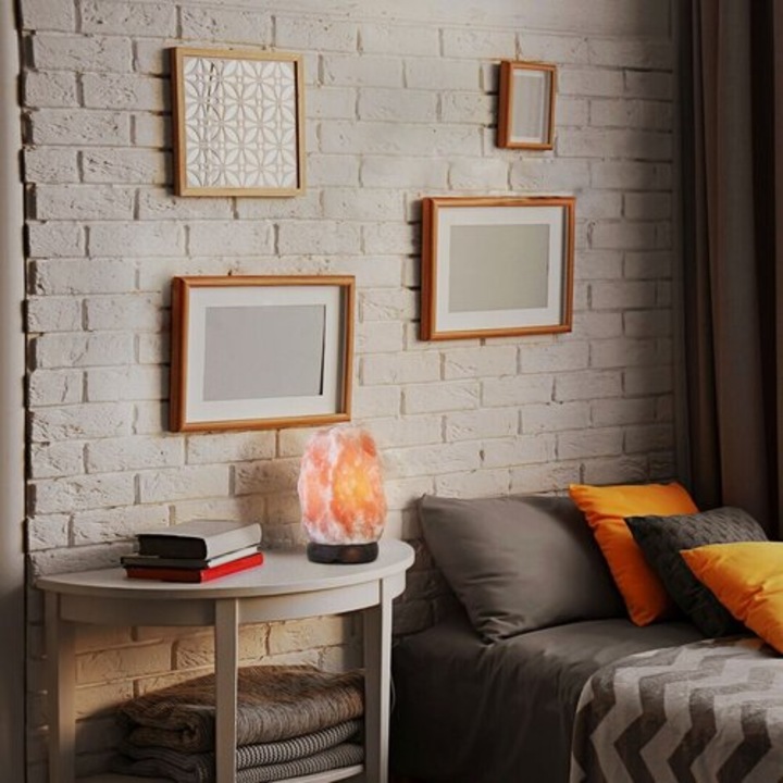 Lampa de veghe Rabalux Rock, E14, 1x15W, Sare minerala, Maro