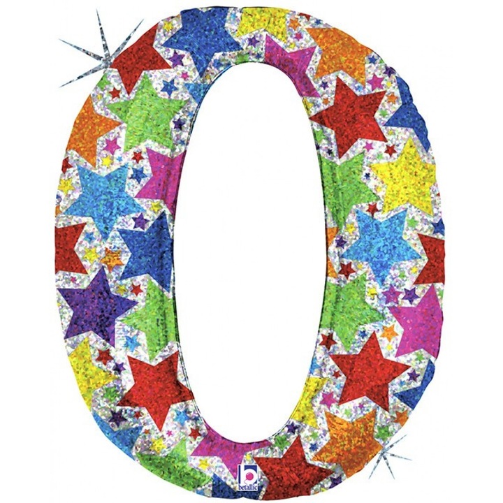 Фолиев Балон Grabo Цифра, 0, Шарена, 100 х 50 см