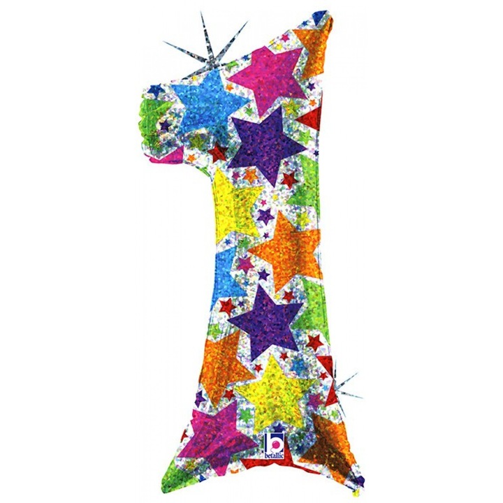 Фолиев Балон Grabo Цифра, 1, Шарена, 100 х 50 см