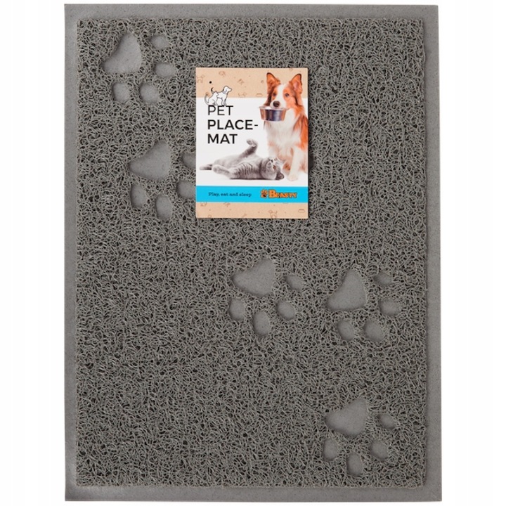 Mata antiderapanta pentru litiera si boluri, CARDSPLITTER, gri, 40x30x0,5cm