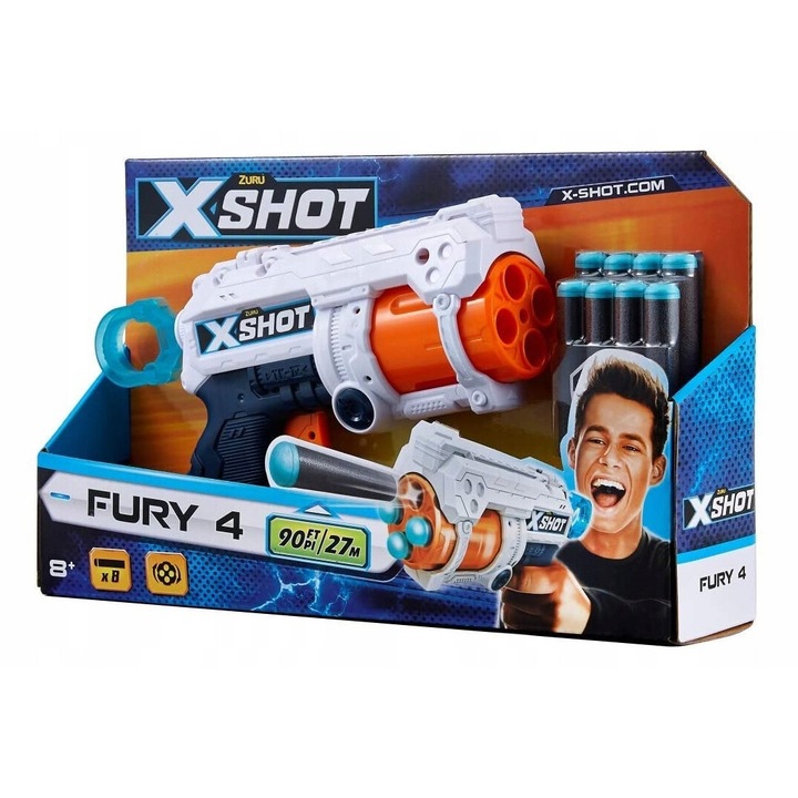 Pistol de jucarie, CARDSPLITTER, 16 sageti, raza de actiune 27 fm, sistem de incarcare rapid