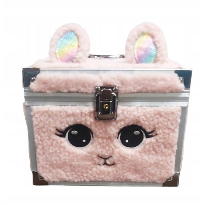 Geanta cosmetica pentru copii, KOTEK, set machiaj, roz, 20x15x15cm