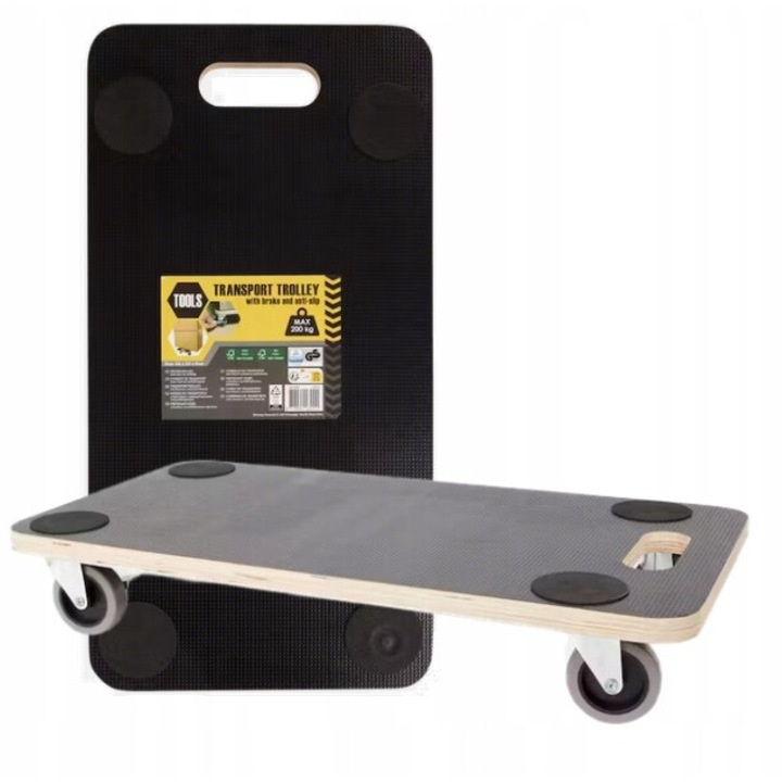 CARDSPLITTER транспортна платформа, 575x300x115mm, 200kg, 4 колела, изработена от многослоен шперплат