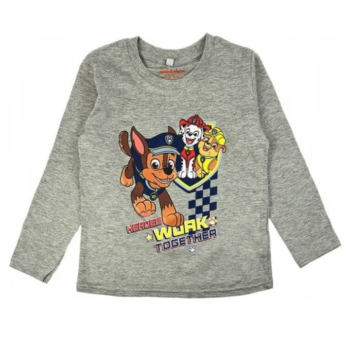 Bluza bumbac, maneca lunga, Paw Patrol Heros 26445, Gri
