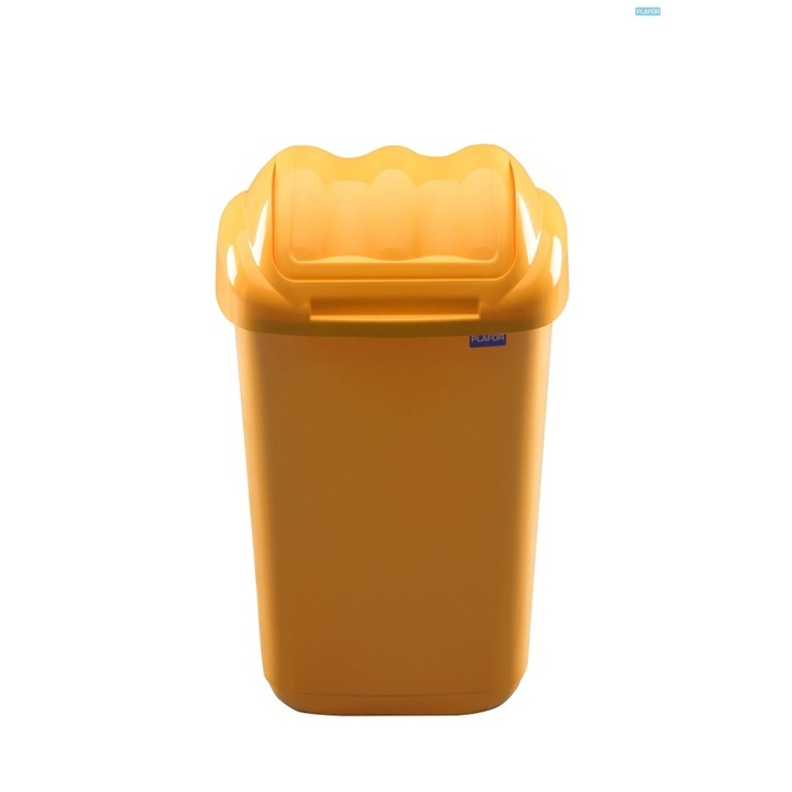 Cos Plastic Cu Capac Batant, Pentru Reciclare Selectiva, Capacitate 30l, Plafor Fala - Galben