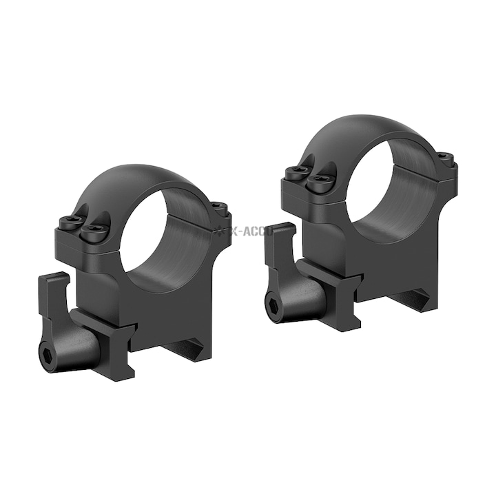 Suport luneta Vector Optics XASR-SQ02 din otel rezistent la socuri, compatibil cu sine Picatinny sau Weaver de 21mm, inele cu diametru de 25, 4 mm, inaltime medie, negru