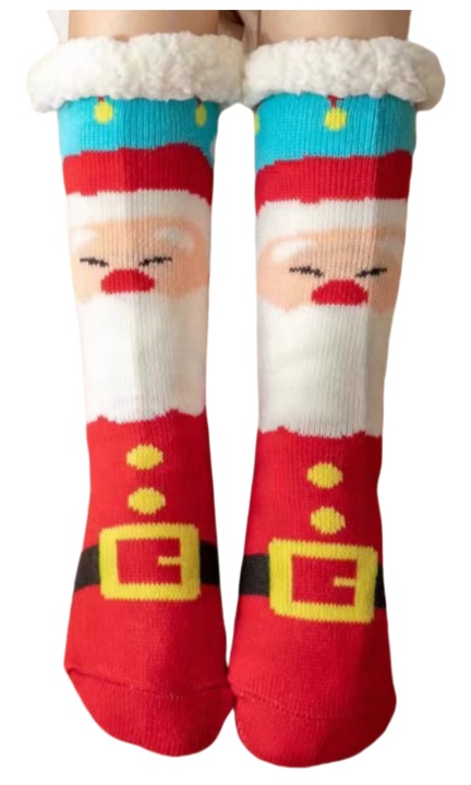 Sosete flausate cu tematica de Craciun 31508-7B 111904, Multicolor, 36-39