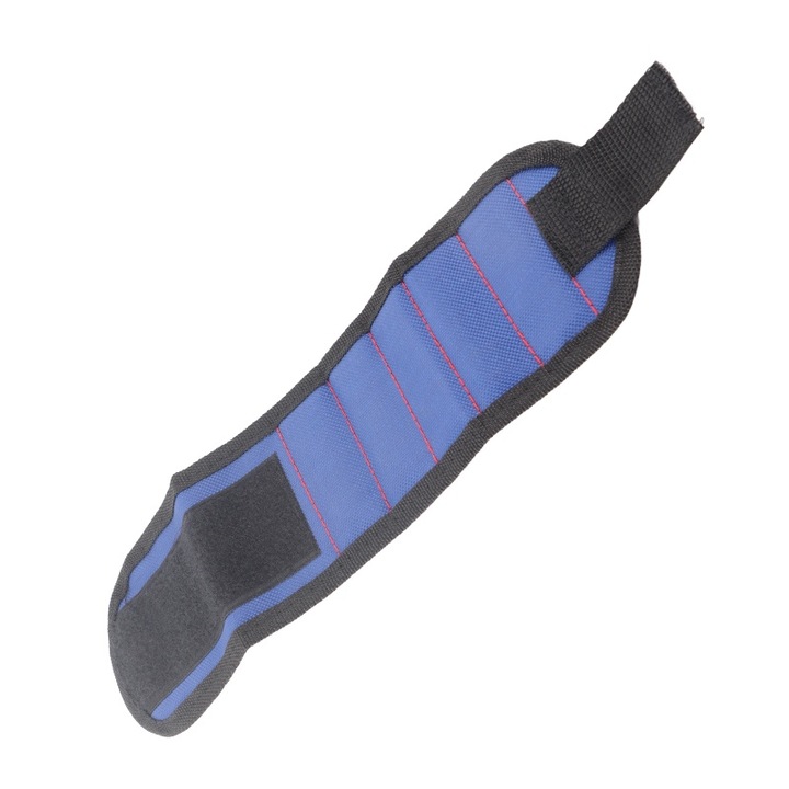 Mágneses szerszámkarkötő, Jormftte, 5 mágnes, kék, 38x9cm