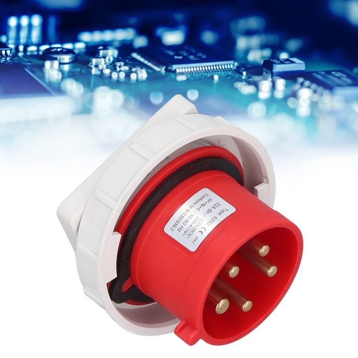 Jormftte ipari aljzat 3P+N+E 32A IP67, 220-380V, nylon anyag és sárgaréz érintkező