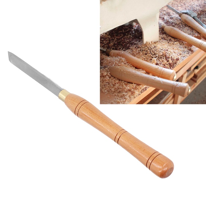 Ferde véső HSS eszterga szerszám ergonomikus bükkfa nyéllel Faipari eszterga véső