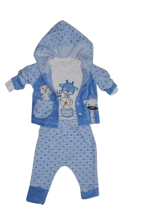 Compleu 3 piese pantaloni, body si jacheta pentru baieti Mini Junior CMP-MJ4, Albastru 113722