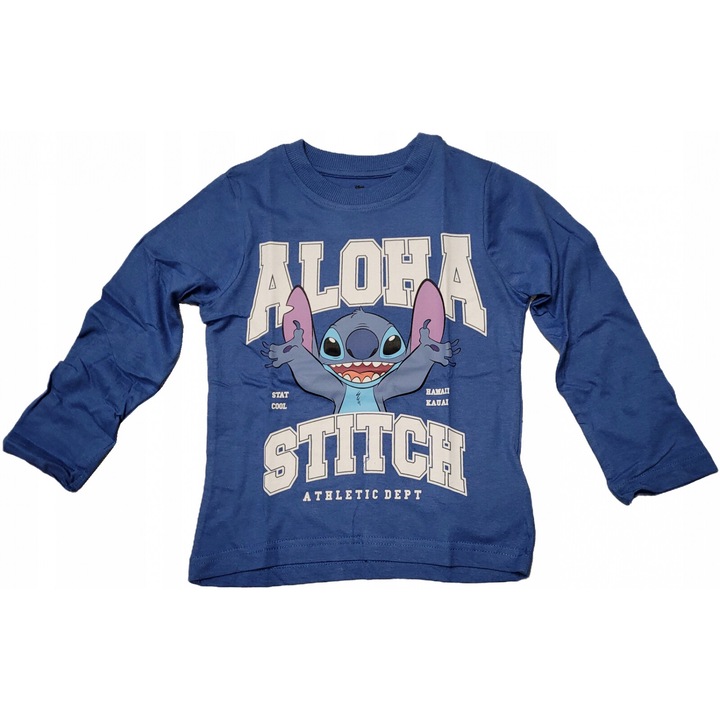 Bluza bumbac, maneca lunga, Aloha Stitch 26735, Albastru inchis