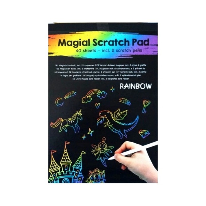 Set de desen CARDSPLITTER, 40 foi A5, 2 creioane, culori curcubeu