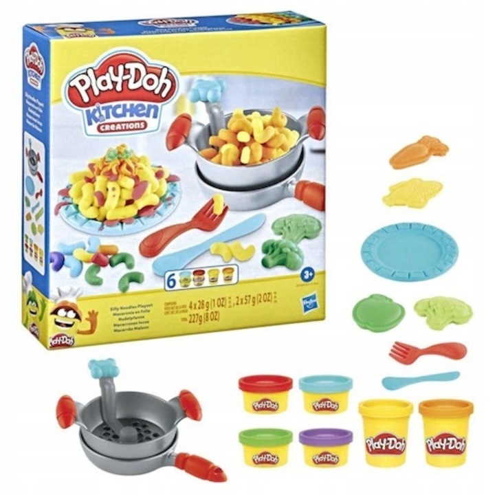 Комплект паста за моделиране Play-Doh Kitchen Creations, 6 цвята, кухненски прибори, 227 гр.