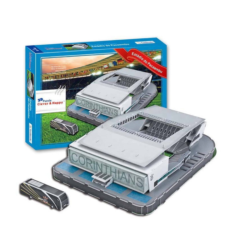 Пъзел 3D Футболен стадион, Арена Коринтианс, Habarri, 98 части, 37x26x10см
