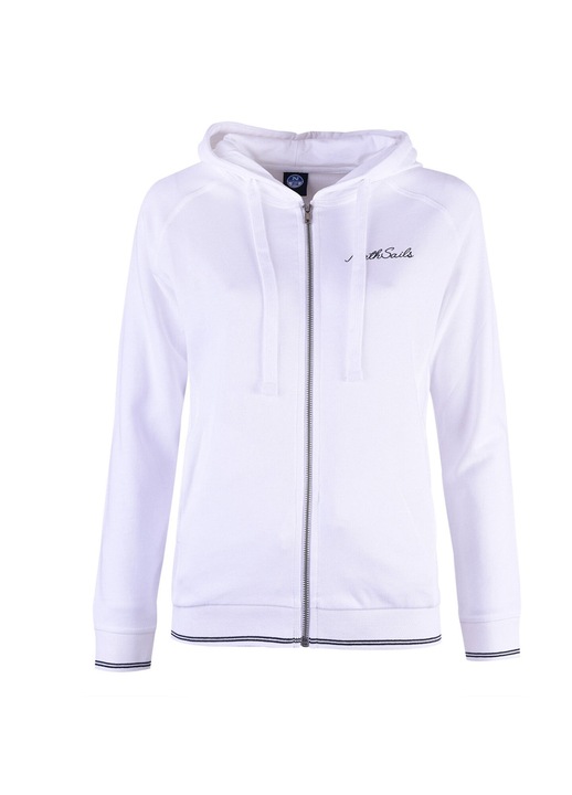 Hanorac dama North Sails, gluga reglabila, doua buzunare, bumbac, alb, 2XS INTL