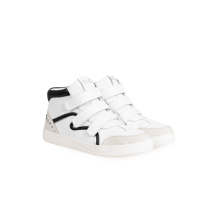 Tenisi dama Liu Jo, alb, piele ecologica, slip-on confortabil cu Velcro, toc rigid, 35 EU