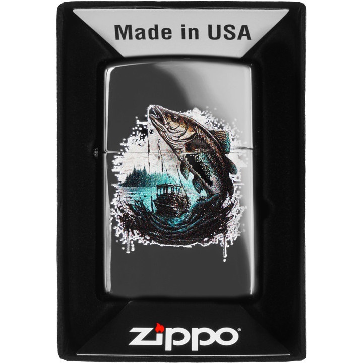 Set Zippo, bricheta originala si etui din piele maro, rezistenta la vant, in cutie de cadou