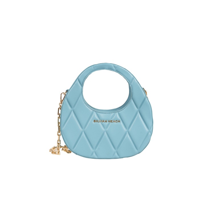 Geanta dama Silvian Heach, model RCP23024BO, ecologica, cu elemente metawqfasxzgice aurii, 24x12x7cm