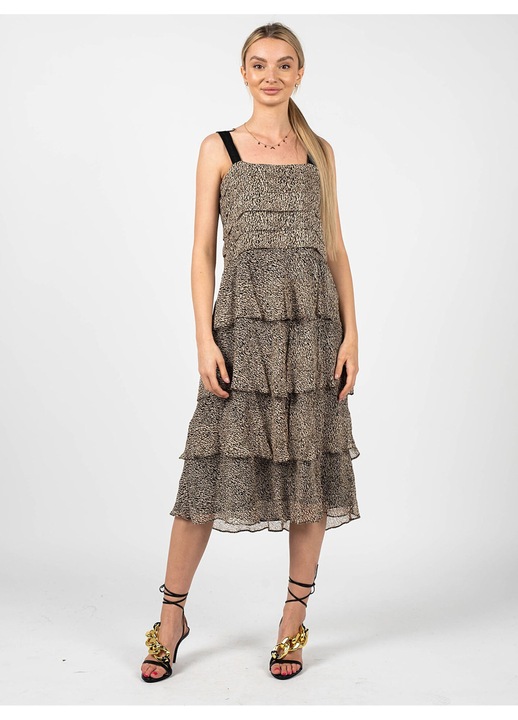 Rochie Pinko Preferire, 1N13D2 Y89X, Viscoza, Cu volane, Multicolor, 34 EU