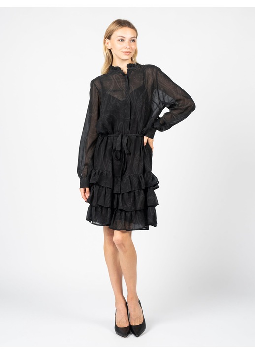 Rochie scurta semi-transparenta, 42, Negru, 42