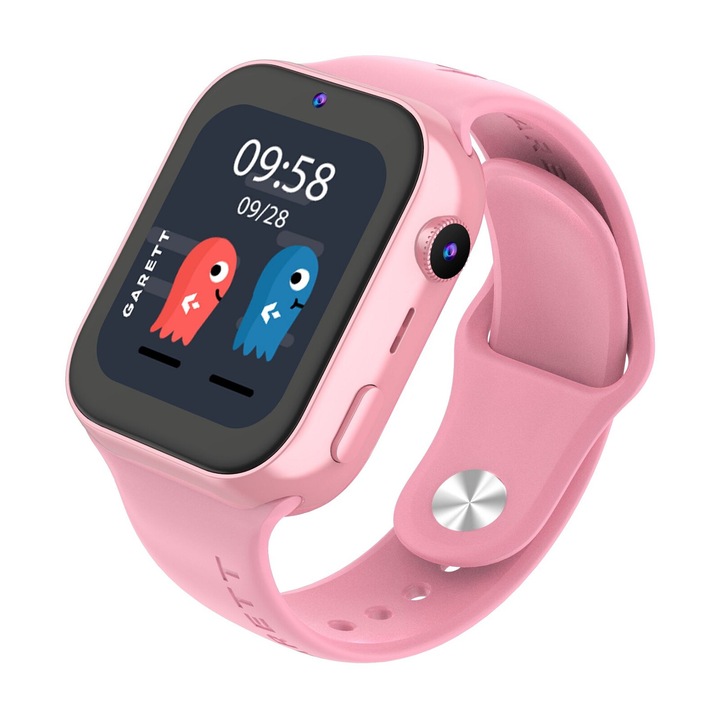 Умен часовник Garett Kids Twin 2 4G, розов, 8GB, с GPS, комплект с холографски стикери