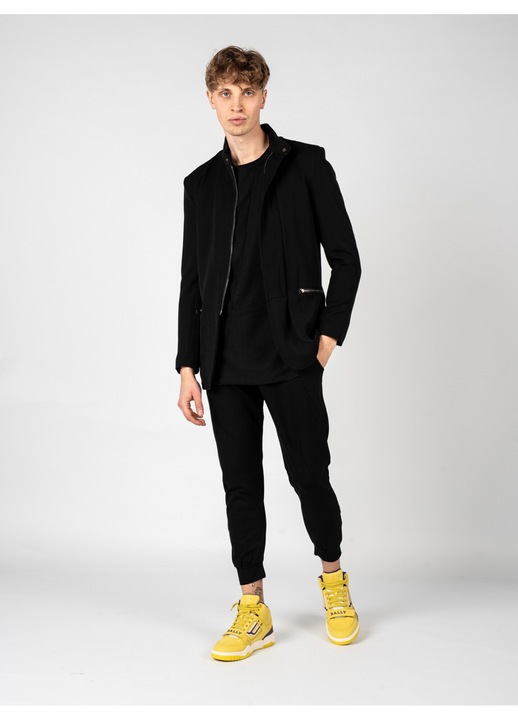 Pantaloni barbati La Haine Inside Us, negru, viscoza, cu talie elastica si buzunare, L INTL