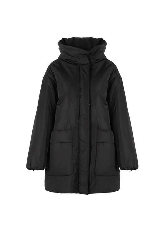Geaca dama, Geox, Poliester, gluga, impermeabil, doua buzunare, neagra, material respirabil, 34 EU