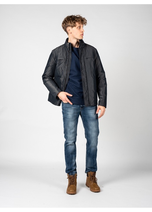 Geaca barbati Geox, model Vincit, impermeabila, cu gluga ascunsa, neagra, poliester, 50 EU