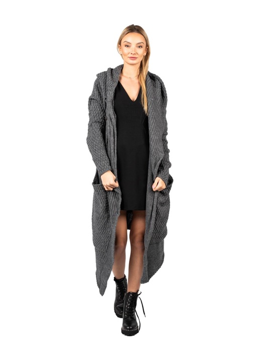 Cardigan unisex LM056, La Haine Inside Us, Acril/Poliamida, Gri, XS-S INTL