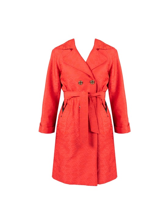 Palton dama 100076 A0GP, Pinko, Poliester/Bumbac, Rosu, 32 EU