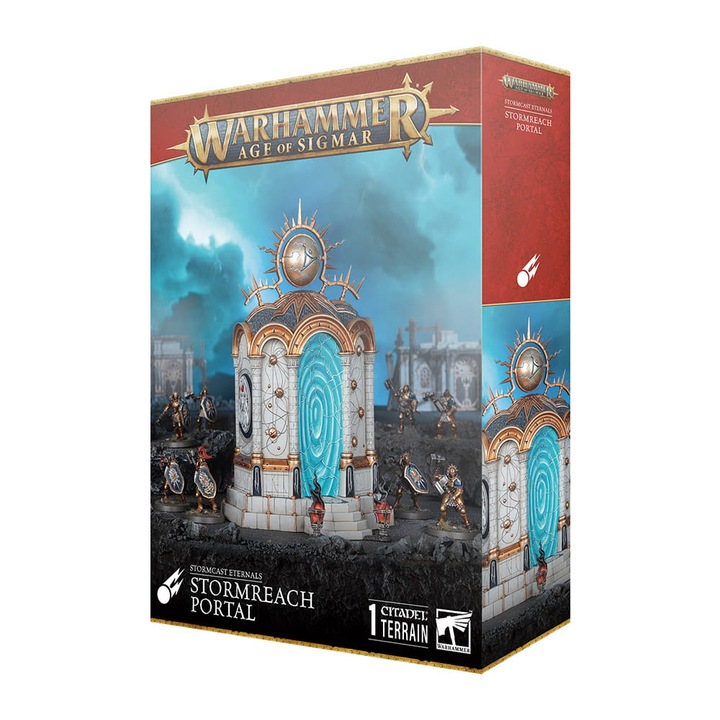 Warhammer Age of Sigmar Stormreach portál Stormcast Eternals játékbővítés, játékműhely, 34 darab, szürke