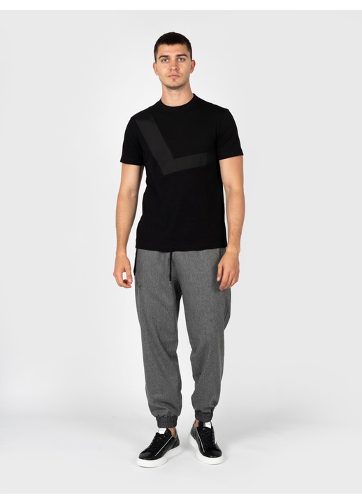 Pantaloni barbati Les Hommes, ajustati, gri, lana, cu buzunare laterale, 48 EU