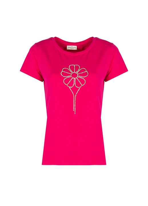 Tricou dama Liu Jo, Rebel Queen, Bumbac, Roz, S INTL