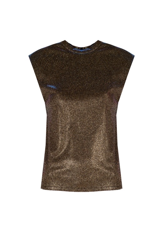 Bluza dama Liu Jo, poliester, eleganta, detalii metalice, maro, 38 EU