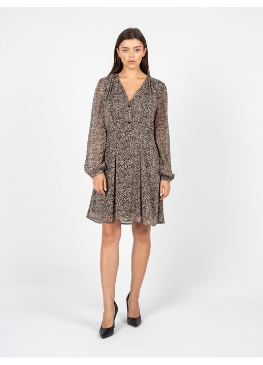 Rochie cu decolteu in V, Multicolor, 42