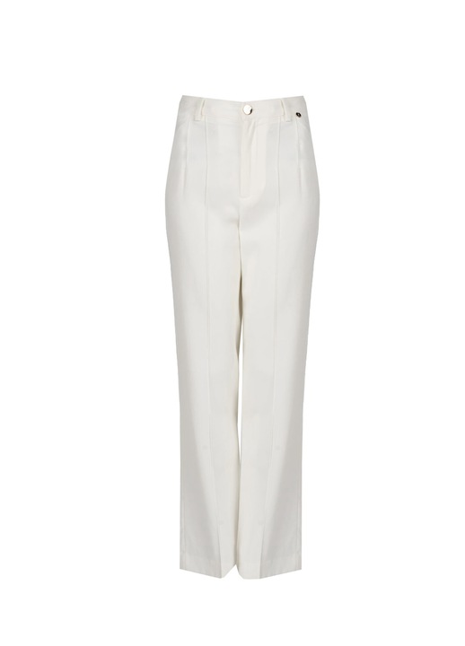 Pantaloni dama Liu Jo, viscoza, talie inalta, conici, alb, 34 EU