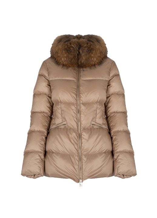 Geaca dama Liu Jo, Poliamida, cu gluga, blana naturala, doua buzunare, 38 EU